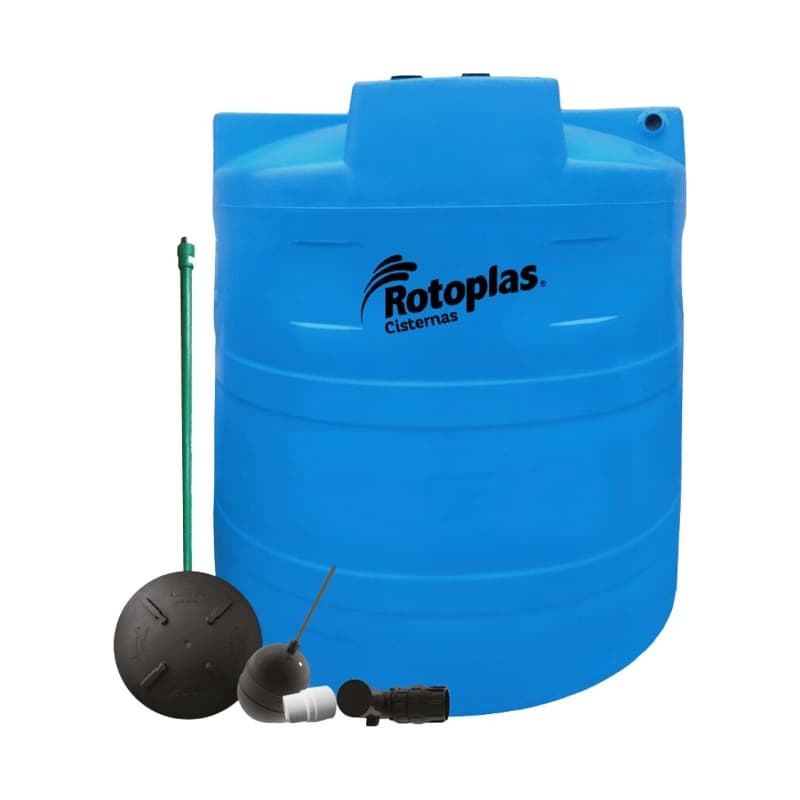 TANQUE CISTERNA 2800 LT. (VAL. FLOT. 3/4 / REB / TUBO VERDE) ROTOPLAS