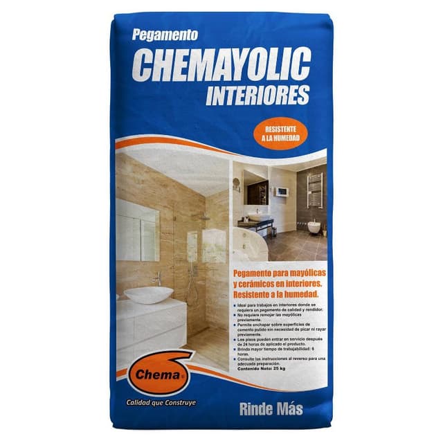 PEGAMENTO CHEMAYOLIC AZUL INTERIOR - 25 KG. CHEMA