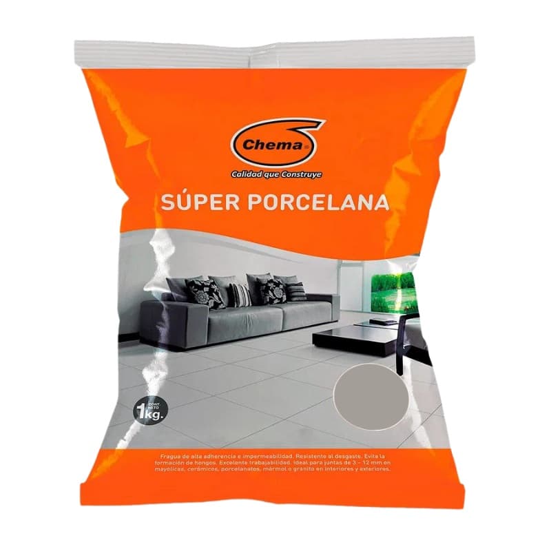 PORCELANA GRIS PLATA 1 KG CHEMA